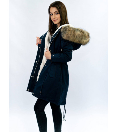 HOODED PARKA WITH LINER NAVY BLUE (7626) striukė