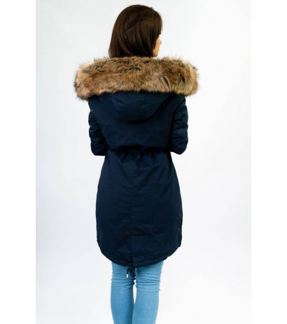 HOODED PARKA WITH LINER NAVY BLUE (7626) striukė