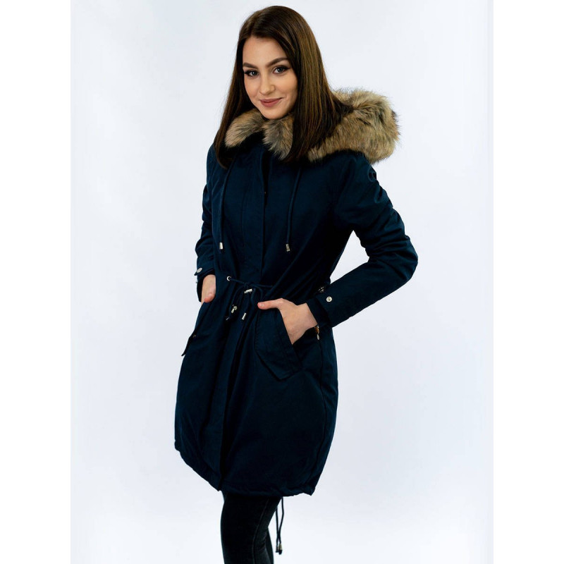 HOODED PARKA WITH LINER NAVY BLUE (7626) striukė